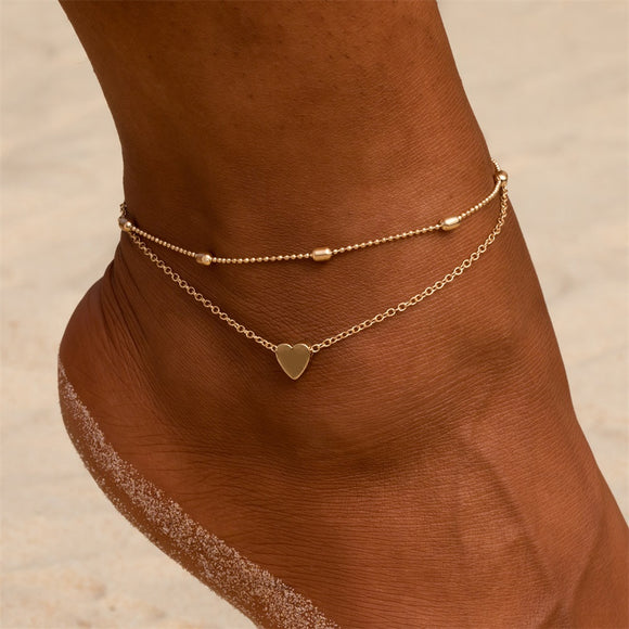 heart ankle jewelry