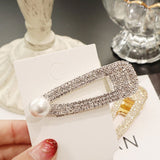 Metal Geometric Gold Color Hair Clips Pearl