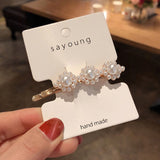 New Fashion Women Pearl Hairpins Crystal